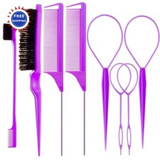 Hair Brushes Set 8Pcs 4Pcs Topsy Tail Tools 1Pcs Bristle Teasing Brush Edge