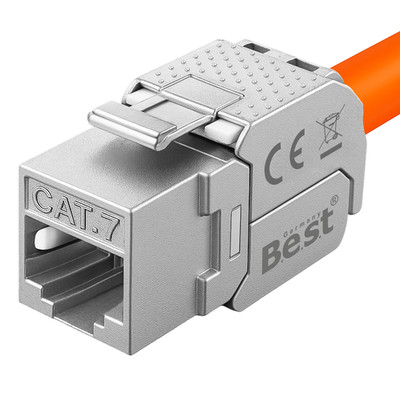 CAT7  Keystone Modul RJ45, werkzeugfrei, STP geschirmt, 10 Gbit, AWG22 26