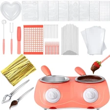 Electric Melting Chocolate Pot Gift Set Mini Fondue Fountain Pot Kit Chocolat...