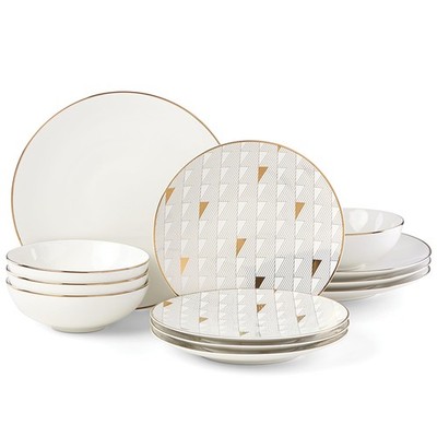 Lenox 886123 Trianna White 12 Piece Set,Dinner Service Sets