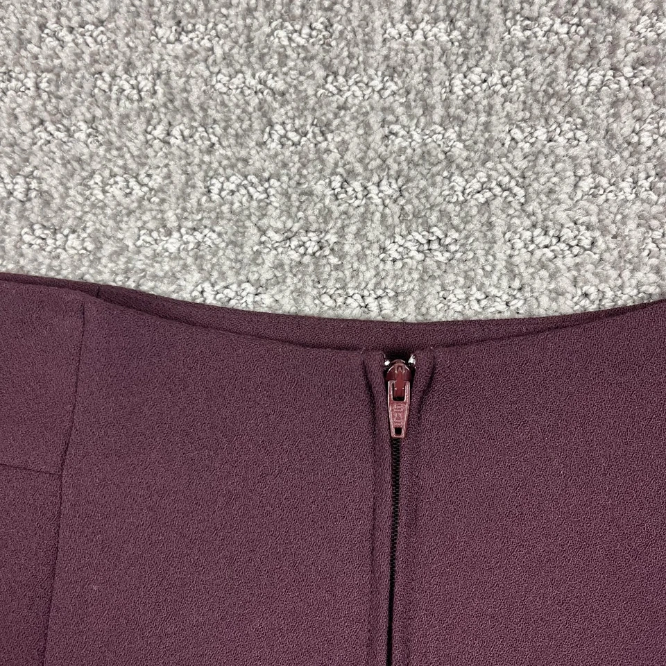 Falda Y2K Bebe Mujer 4 Borgoña Lana Lápiz Cintura Alta Línea Hecha en EE. UU. Oficina Foto 3 de 4