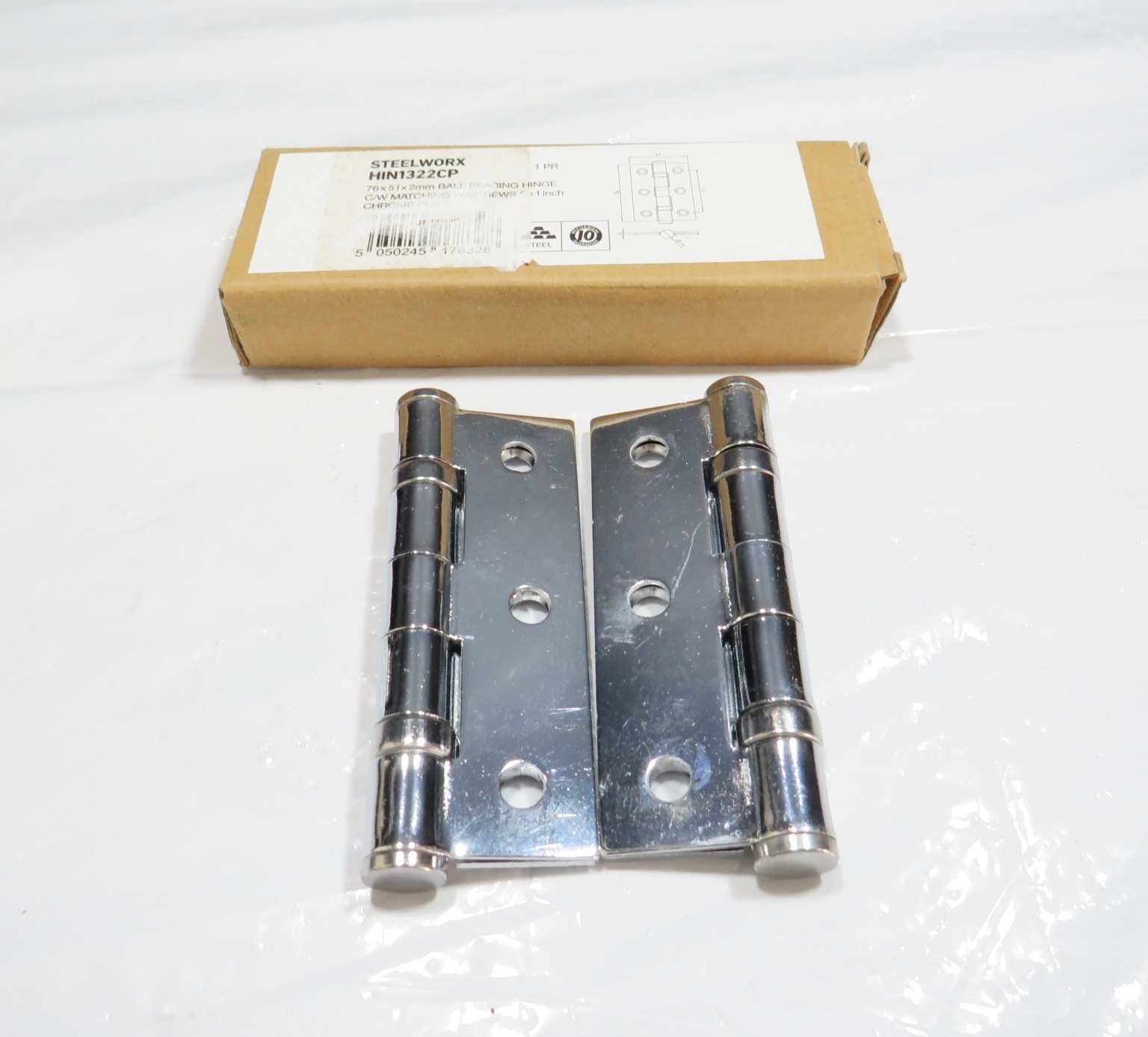 Eurospec Enduro Steelworx Chrome Ball Bearing Hinges Set