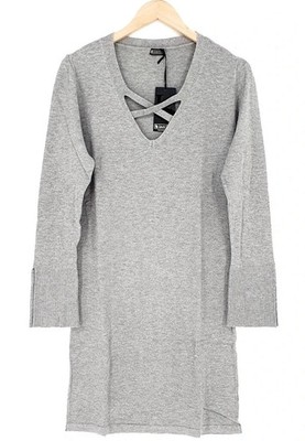 LAURA SCOTT Damen KLEID Etuikleid Softstrick grau Größe 40 42 44 NEU K167