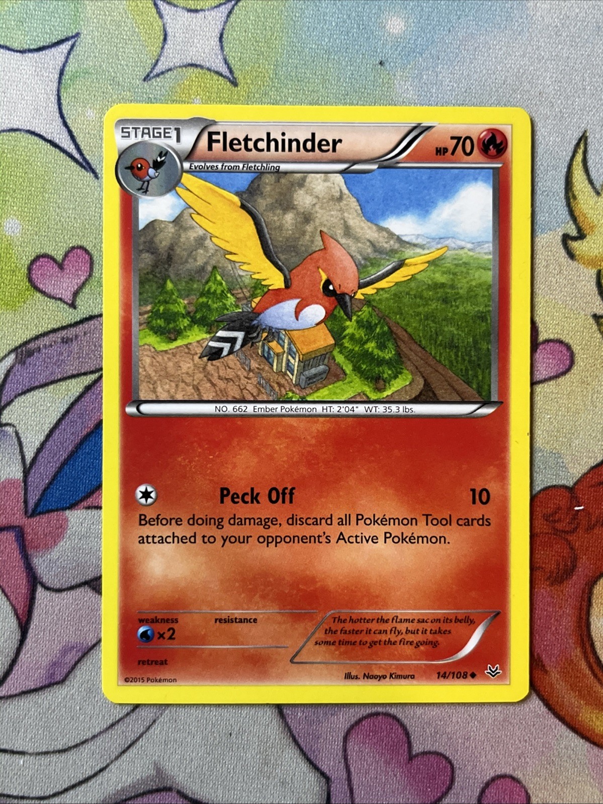 Fletchinder 14/108 Common Roaring Skies XY Pokemon Card LP