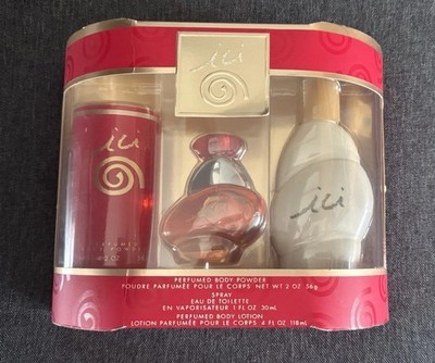 ICI by COTY Perfume 1 Fl Oz Spray | Powder| Body Lotion VERY RARE NOS Full Set