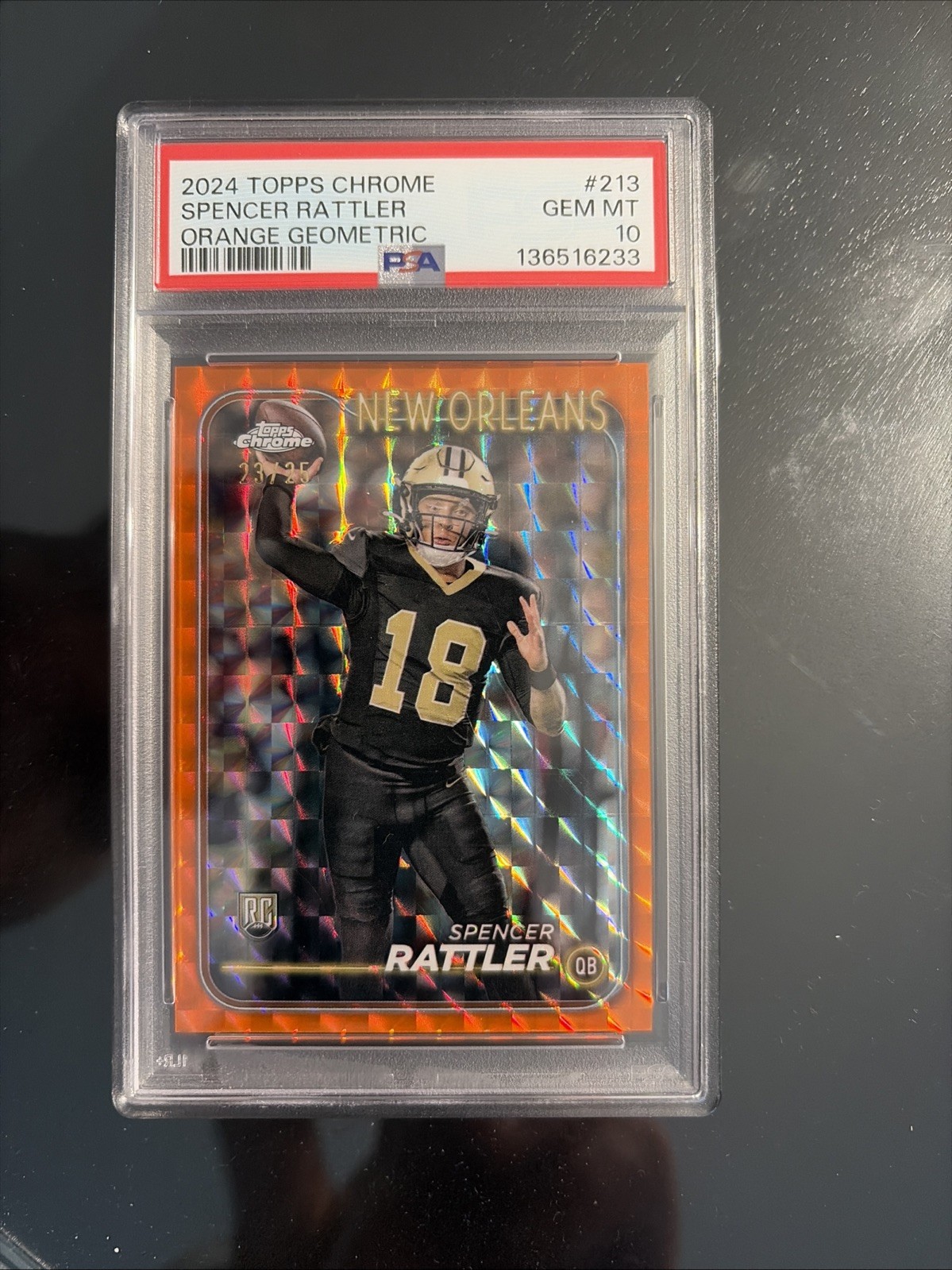 Spencer Rattler Topps Chrome #213 Orange Geometric