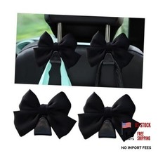 Mandark 2PCS Car Seat Headrest Hooks, Cute Bow Vehicle Hooks for Purses Black