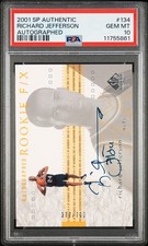 2001 SP Authentic 134 RICHARD JEFFERSON Autographed #377/700 RC Gem Mint PSA 10