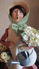 Byers Choice 2003 Spring Gardening Woman with Watering Can Pot Basket of Flowers — photo 2