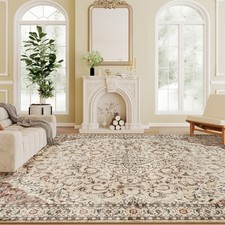 Mixed Brown Non-Slip Machine Washable Area Rug 5x7