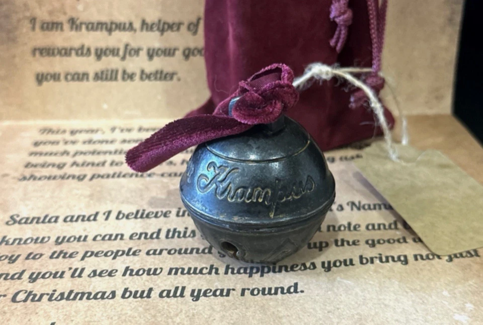 Campana KRAMPUS 1:1 tamaño real réplica METAL Navidad genuina grabada sin letra Foto 4 de 4