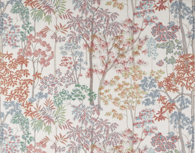 JANE CHURCHILL VORHANGSTOFF DESIGN Kingswood 2,5 METER ROT BAUMWOLLMISCHUNG
