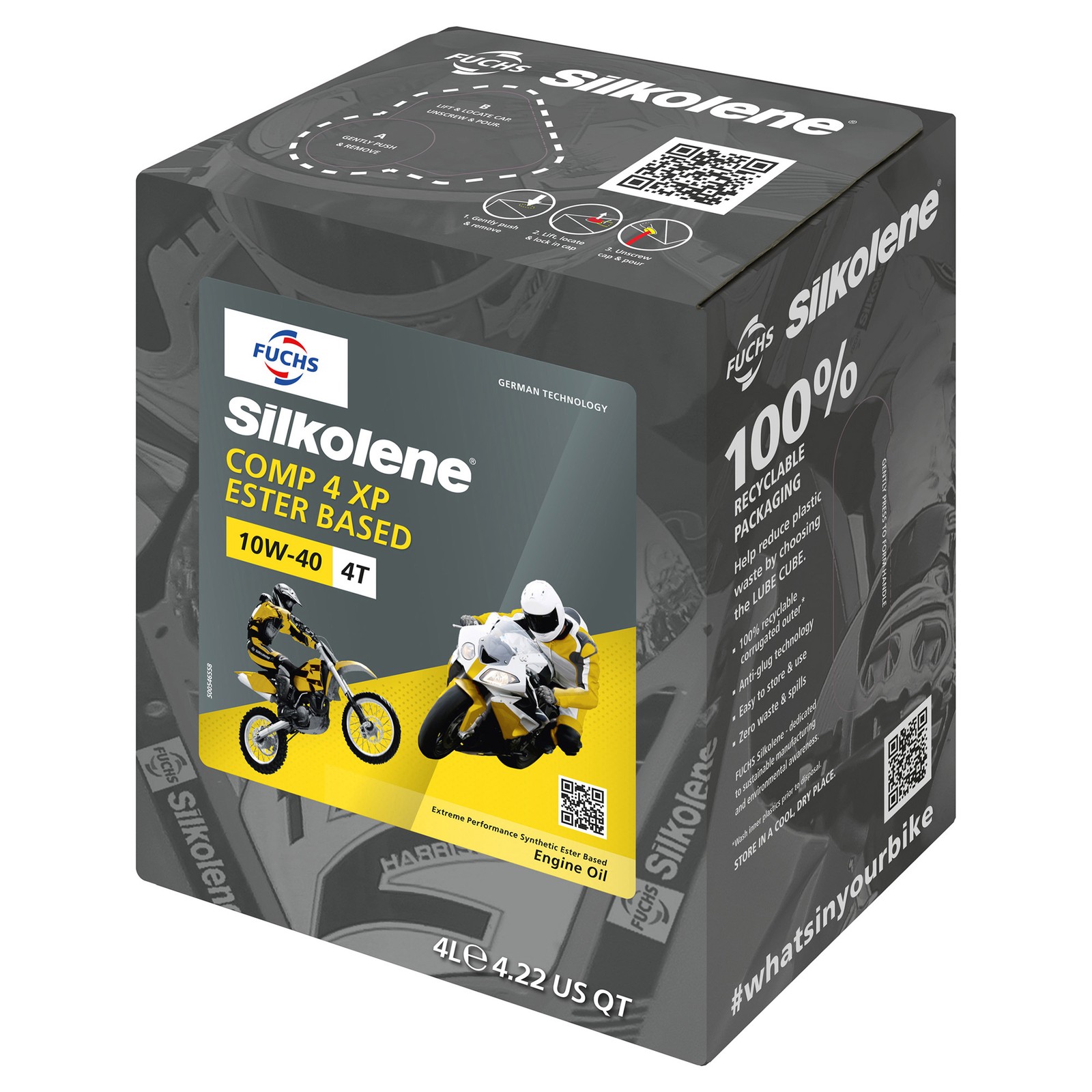 Silkolene Comp 4 XP Synthetic Ester Based 10W40 Motorbike Engine Oil - 4L Cube