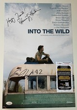 EMILE HIRSCH MARCIA GAY HARDEN signed 12X18 photo INTO THE WILD POSTER JSA
