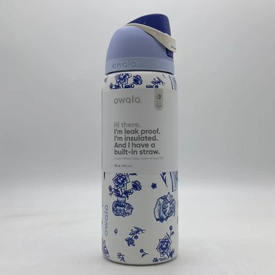 Owala FreeSip 32oz Water Bottle Delft Cats Limited Edition Blue