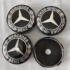 Nabenabdeckung Schwarz Radnabendeckel Für Mercedes-Benz – 56mm Durchmesser, Schwarz (4 Stück) 60mm / 55mm
