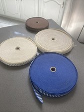 Lot Of 4 Rolls Of Cotton Webbing Continuous Y...