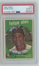 1959 TOPPS FELIPE ALOU ROOKIE AUTO PSA 4 SAN FRANCISCO GIANTS #102