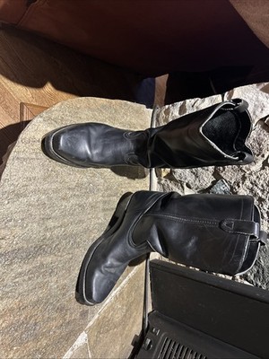 Mens Black Leather Biker Boots - Size 11 Made by Canada West with Dyna-Tred Soul