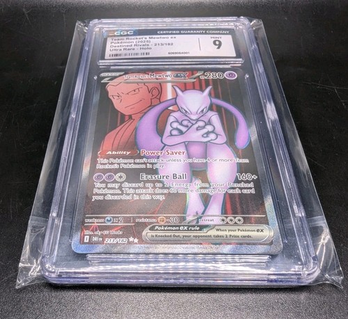 Team Rocket's Mewtwo ex 213/182 Sv10 Destined Rivals ULTRA RARE HOLO CGC Mint 9 - Picture 16 of 16