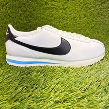 Nike Cortez Mens Size 8.5 White Black Athletic Leather Walking Shoes Sneakers