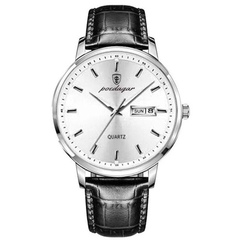 Reloj Pulsera Hombre Cuarzo Impermeable Hombre Cuero Reloj Luminoso Calendario - Imagen 23 de 27