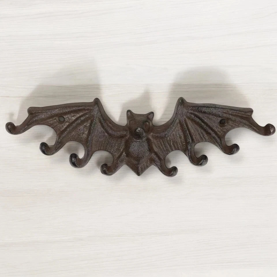 Gancho de murciélago de hierro fundido para montaje en pared - Porta llaves gótico, perchero, decoración de entrada Foto 4 de 4