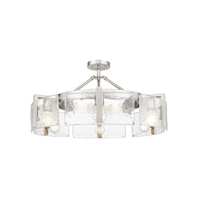 Golden Lighting 3164-6SF HWG Aenon 6 Light 28''W Semi-Flush - Grey