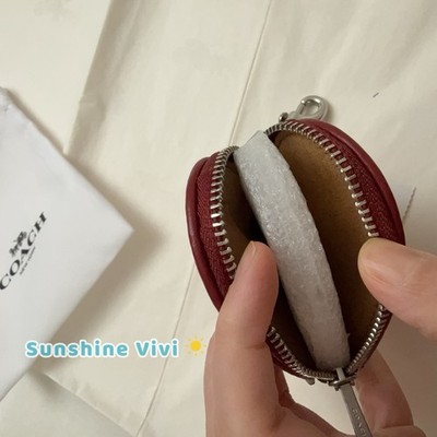 NWT coach Heart Bag Charm In Signature Denim CDC91 Silver True Red