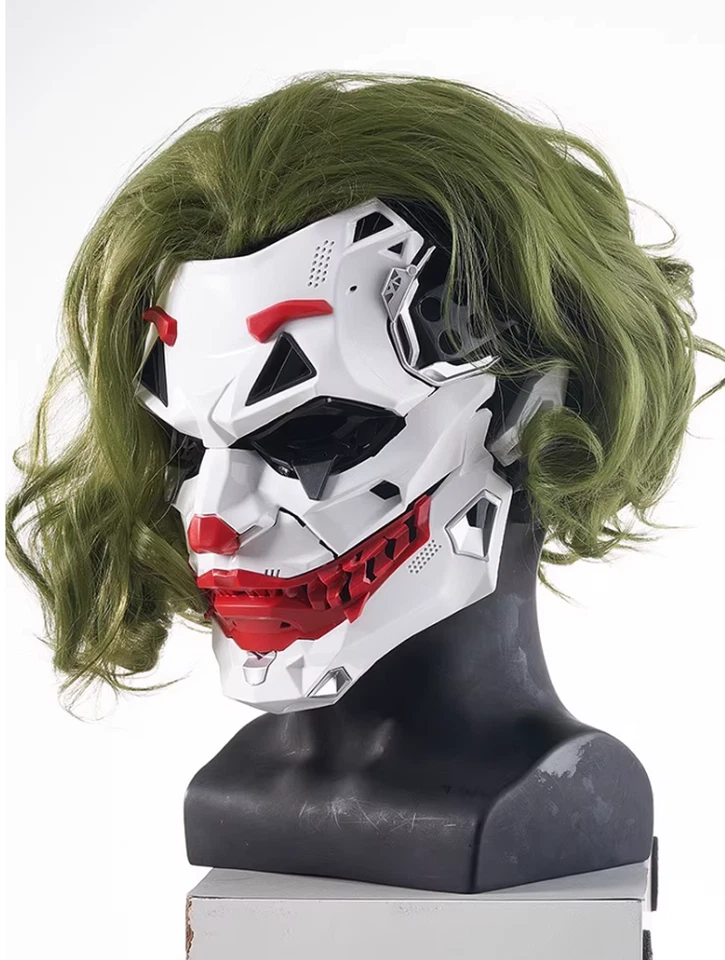 Joker Clown Resin Mask Cyberpunk Cover Anime Roleplay Halloween Heavy Metal Prop - Image 2 of 4