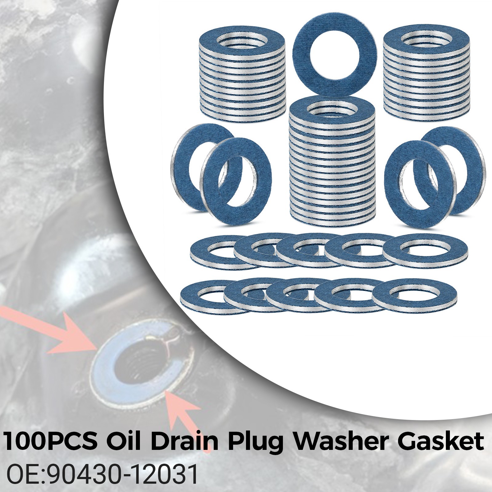Drain Plug Gasket Crush Washer 90430-12031 For Toyota For Ra
