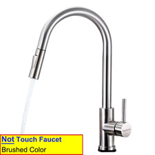 White Touch on Kitchen Faucets 304 Stainless Steel Hot Cold Pull Out Kitchen Sin