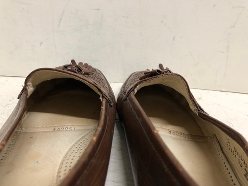 Florsheim Men Brown Leather Tassel Weaved Loafers Model 30153 size US 12 - Picture 10 of 12