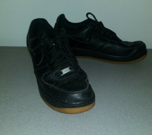 air force 1 black leather pack