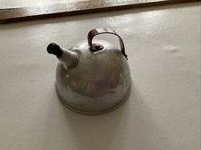 Vintage RED HANDLE Aluminum Teapot Childs Toy