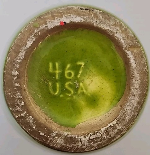California Pottery Drip Glaze Vase MCM In Lime Green and Orange 467 USA 9" Retro - Picture 5 of 14