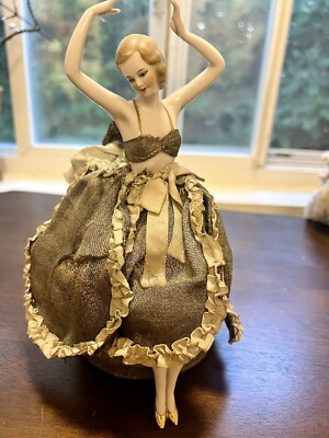 Charming AntiqueGerman Powder Porcelain Half Doll With Arms Away & Legs. Large