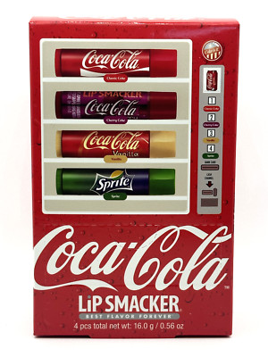 Lip Smacker Coca Cola Lip Balm Vending Machine 4pc Gift Set NIB