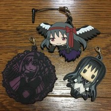 Madoka Magica Homura Rubber Charm Keychain Mascot Strap Set Anime Goods