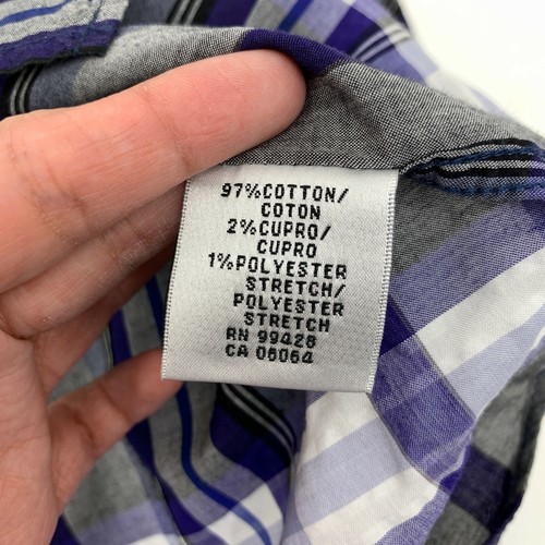 Bugatchi Shaped Fit Shirt Mens Size L Long Sleeve Button Up Cotton Blend *READ - Picture 10 of 11