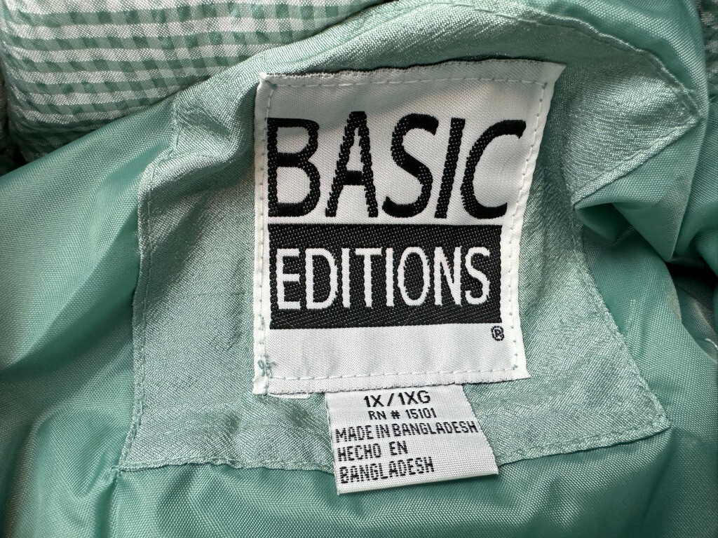 Basic Editions Rain Coat Jacket Windbreaker Mint … - image 3
