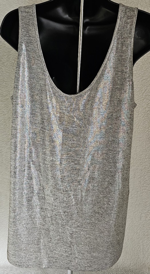 Womens Shirt Size M Medium White House Black Market Gray Silver eBay