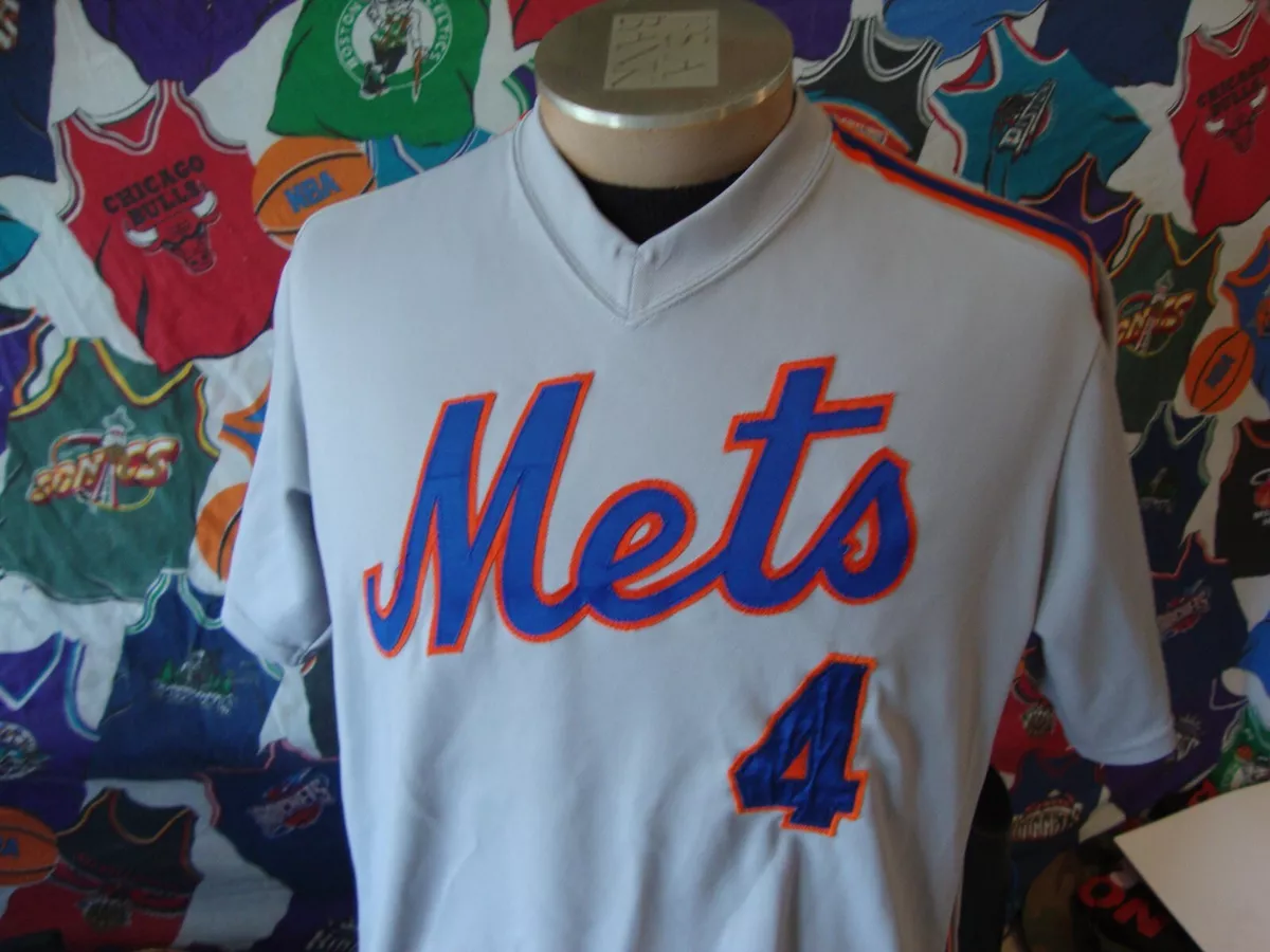 Vintage 80s New York Mets Lenny Dykstra Sand Knit MLB Baseball Jersey 44