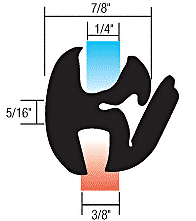 CRL 10276 One-Piece Self-Sealing Weatherstrip 3/8" Panel for 1/4" Glass - Picture 2 of 3
