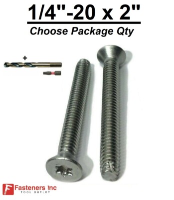 1/4-20 x 2'' Stainless Steel Trailer Flooring Floorboard Screw Torx Star w/ Bits