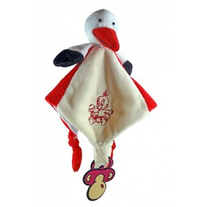 Doudou Stork Ecru Red Ebay