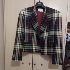 Vintage J H Collectables Womens Tartan Blazer Size 10