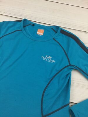 Icebreaker GT Test Team Merino Wool Bodyfit 200 Blue Long Sleeve Women's XS