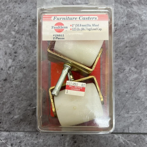 Faultless 2"-125 lb Load - Furniture Stem Style Wheel Casters- 2each