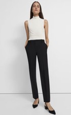 Theory Womens Black Rumer Linen Blend Pants Size 0